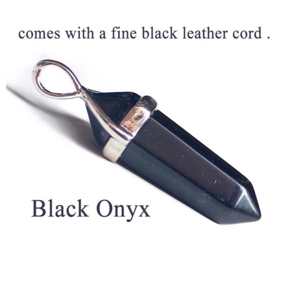 Jewelry - ⚡️2 for $15 Black Onyx Natural Gem Stone Necklace